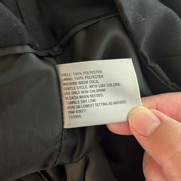 Worthington Mock Wrap Skirt Size 18 Black Side Zipper Lined Front Panel - Picture 11 of 13